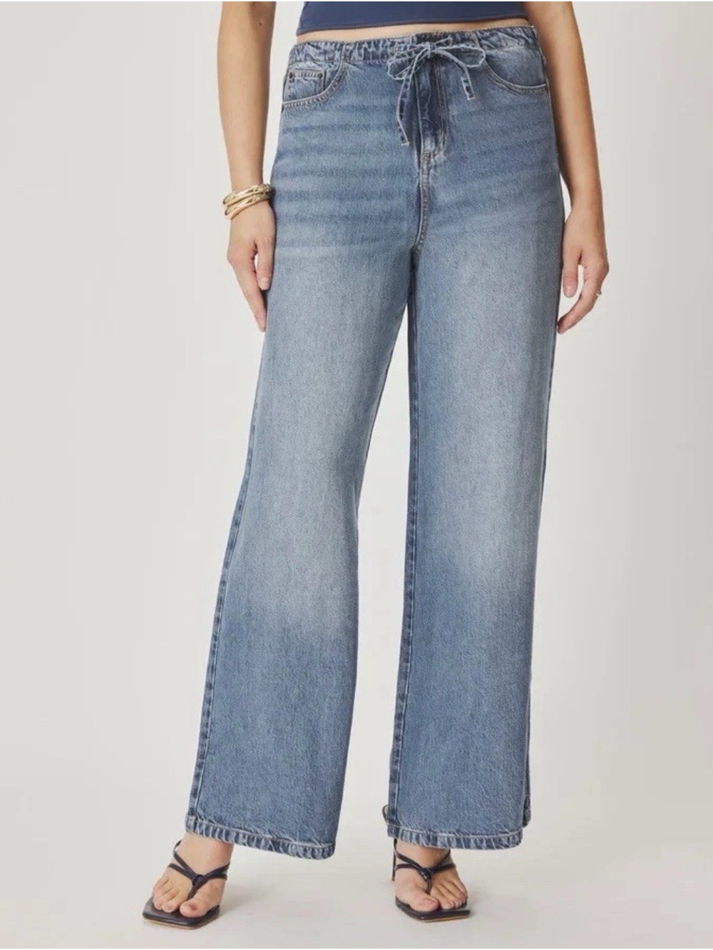 splendid Lounge Denim Pant wide leg relaxed Size M